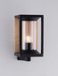 Preview: Nova Luce Außen-Wandleuchte Pacific E27 IP65 Schwarz Holz Aluminium 28x21cm 9030601