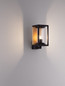 Preview: Nova Luce Außen-Wandleuchte Pacific E27 IP65 Schwarz Holz Aluminium 28x21cm 9030601