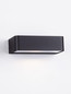 Preview: Nova Luce LED Solar-Wandleuchte Videno 2W warmweiss 3000K IP65 Anthrazit Aluminium 20x10cm 9030624
