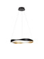 Preview: Nova Luce LED Pendelleuchte Dobi dimmbar 32W Schwarz Gold Aluminium Ø60cm 9030642