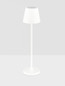 Preview: Nova Luce LED Akku-Tischleuchte Petit dimmbar 2W warmweiss 3000K IP54 salzwasserfest Weiß Aluminium Ø7cm 9030711