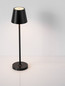 Preview: Nova Luce LED Akku-Tischleuchte Petit dimmbar 2W warmweiss 3000K IP54 salzwasserfest Schwarz Aluminium Ø7cm 9030712