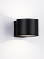 Preview: Nova Luce LED Außen-Wandleuchte Beta 13W warmweiss 3000K IP54 salzwasserfest Schwarz Aluminium Ø9cm 9030801