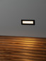 Preview: Nova Luce LED Wandeinbauleuchte Echo schwenkbar 6W warmweiss 3000K IP54 salzwasserfest Schwarz Aluminium 18x6cm 9030809