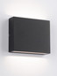 Preview: Nova Luce LED Außen-Wandleuchte Tick 7W warmweiss 3000K IP54 salzwasserfest Schwarz Aluminium 11,5x9cm 9030817