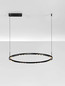 Preview: Nova Luce LED Pendelleuchte Lunette dimmbar 46W warmweiss 3000K Schwarz Aluminium Ø80cm 9030926