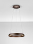 Preview: Nova Luce LED Pendelleuchte Ormi dimmbar 38W CCT warm-/neutralweiss 2700/3000/4000K Kaffeebraun Aluminium Ø45cm 9030927