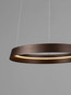 Preview: Nova Luce LED Pendelleuchte Ormi dimmbar 38W CCT warm-/neutralweiss 2700/3000/4000K Kaffeebraun Aluminium Ø45cm 9030927