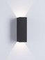 Preview: Nova Luce LED Außen-Wandleuchte Orion 4W warmweiss 3000K IP54 salzwasserfest Anthrazit Aluminium 16x8cm 9030934