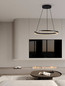Preview: Nova Luce LED Pendelleuchte Greamy dimmbar 21W warmweiss 3000K Schwarz Aluminium Ø46cm 9030950
