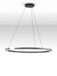 Preview: Nova Luce LED Pendelleuchte Greamy dimmbar 43W warmweiss 3000K Schwarz Aluminium Ø85cm 9030956