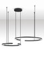 Preview: Nova Luce LED Pendelleuchte Greamy dimmbar 49W warmweiss 3000K Schwarz Aluminium 93x65cm 9030960