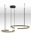 Preview: Nova Luce LED Pendelleuchte Greamy dimmbar 49W warmweiss 3000K Schwarz Aluminium 93x65cm 9030960