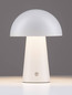 Preview: Nova Luce LED Akku-Tischleuchte Ande dimmbar 2W warmweiss 3000K Weiß Stahl Ø16cm 9050176