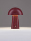 Preview: Nova Luce LED Akku-Tischleuchte Ande dimmbar 2W warmweiss 3000K Bordeaux Stahl Ø16cm 9050177