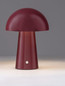 Preview: Nova Luce LED Akku-Tischleuchte Ande dimmbar 2W warmweiss 3000K Bordeaux Stahl Ø16cm 9050177