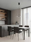 Preview: Nova Luce LED Pendelleuchte Mira 8W warmweiss 3000K Schwarz Stahl Aluminium Ø35cm 9060255
