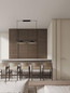 Preview: Nova Luce LED Pendelleuchte Lui 24W warmweiss 3000K Schwarz Stahl Aluminium 100x40cm 9060256
