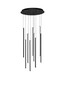 Preview: Nova Luce LED Pendelleuchte Gratta dimmbar 48W warmweiss 3200K Schwarz Aluminium Ø50cm 9081804