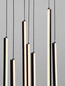 Preview: Nova Luce LED Pendelleuchte Gratta dimmbar 48W warmweiss 3200K Schwarz Aluminium Ø50cm 9081804