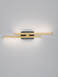 Preview: Nova Luce LED Wandleuchte Antama dimmbar 12W warmweiss 3200K Schwarz Gold Stahl Aluminium 53,5x8cm 9081808