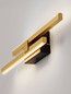 Preview: Nova Luce LED Wandleuchte Antama dimmbar 12W warmweiss 3200K Schwarz Gold Stahl Aluminium 53,5x8cm 9081808