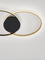 Preview: Nova Luce LED Deckenleuchte Aveo dimmbar 43W warmweiss 3200K Schwarz Gold Stahl Aluminium 69x32cm 9081825