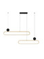 Preview: Nova Luce LED Pendelleuchte Liaise dimmbar 49W warmweiss 3000K Schwarz Gold Aluminium 121x6,5cm 9081827