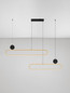 Preview: Nova Luce LED Pendelleuchte Liaise dimmbar 49W warmweiss 3000K Schwarz Gold Aluminium 121x6,5cm 9081827