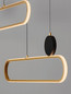 Preview: Nova Luce LED Pendelleuchte Liaise dimmbar 49W warmweiss 3000K Schwarz Gold Aluminium 121x6,5cm 9081827
