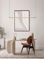 Preview: Nova Luce LED Pendelleuchte Lios dimmbar 28W warmweiss 3000K Champagnergold Schwarz Aluminium 123x2,5cm 9088111