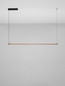Preview: Nova Luce LED Pendelleuchte Lios dimmbar 28W warmweiss 3000K Champagnergold Schwarz Aluminium 123x2,5cm 9088111