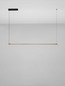 Preview: Nova Luce LED Pendelleuchte Lios dimmbar 28W warmweiss 3000K Champagnergold Schwarz Aluminium 123x2,5cm 9088111