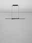Preview: Nova Luce LED Pendelleuchte Akro dimmbar 41W CCT warm-/neutralweiss 2700/3000/4000K Schwarz Aluminium 120x30cm 9088119