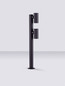 Preview: Nova Luce LED Wegeleuchte Pec schwenkbar 13W warmweiss 3000K IP65 salzwasserfest Schwarz Aluminium 90cm 9136421