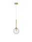 Preview: Nova Luce Pendelleuchte Mirano G9 Messinggold Stahl Glas Ø15cm 9160211