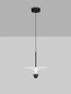 Preview: Nova Luce LED Pendelleuchte Luet 11W warmweiss 3000K Schwarz Weiß Aluminium Ø34cm 9186702