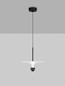 Preview: Nova Luce LED Pendelleuchte Luet 11W warmweiss 3000K Schwarz Weiß Aluminium Ø34cm 9186702