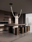 Preview: Nova Luce LED Pendelleuchte Ifos dimmbar 119W warmweiss 3000K Schwarz Chrom Metall 385x10cm 9186813