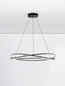 Preview: Nova Luce LED Pendelleuchte Ofelia dimmbar 68W warmweiss 3000K Schwarz Aluminium Ø95cm 9186935