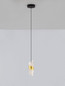Preview: Nova Luce LED Pendelleuchte Seneca 8W warmweiss 3000K Platingold Schwarz Metall Ø12cm 9186937
