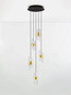 Preview: Nova Luce LED Pendelleuchte Seneca 41W warmweiss 3000K Platingold Schwarz Metall Ø30cm 9186939