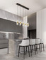 Preview: Nova Luce LED Pendelleuchte Seneca 41W warmweiss 3000K Platingold Schwarz Metall 83x7,5cm 9186940