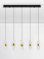 Preview: Nova Luce LED Pendelleuchte Seneca 41W warmweiss 3000K Platingold Schwarz Metall 83x7,5cm 9186940
