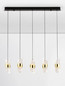 Preview: Nova Luce LED Pendelleuchte Seneca 41W warmweiss 3000K Platingold Schwarz Metall 83x7,5cm 9186940