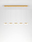 Preview: Nova Luce LED Pendelleuchte Bion 32W warmweiss 3000K Messinggold Metall 115x15cm 9186943