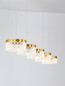 Preview: Nova Luce LED Pendelleuchte Bion 32W warmweiss 3000K Messinggold Metall 115x15cm 9186943
