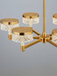 Preview: Nova Luce LED Pendelleuchte Bion 38W warmweiss 3000K Messinggold Metall Ø70cm 9186944