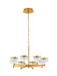 Preview: Nova Luce LED Pendelleuchte Bion 48W warmweiss 3000K Messinggold Metall Ø80cm 9186945