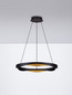 Preview: Nova Luce LED Pendelleuchte Radon dimmbar 53W warmweiss 3000K Schwarz Gold Aluminium Ø65cm 9186948